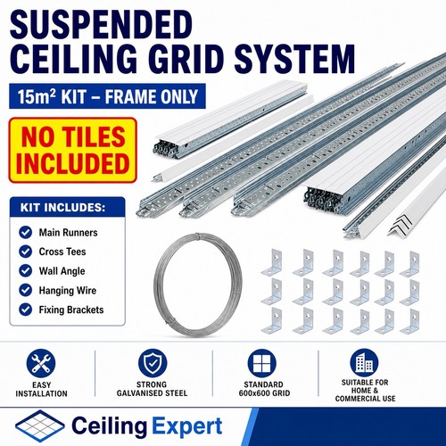 15m2 white suspended ceiling - suspended,